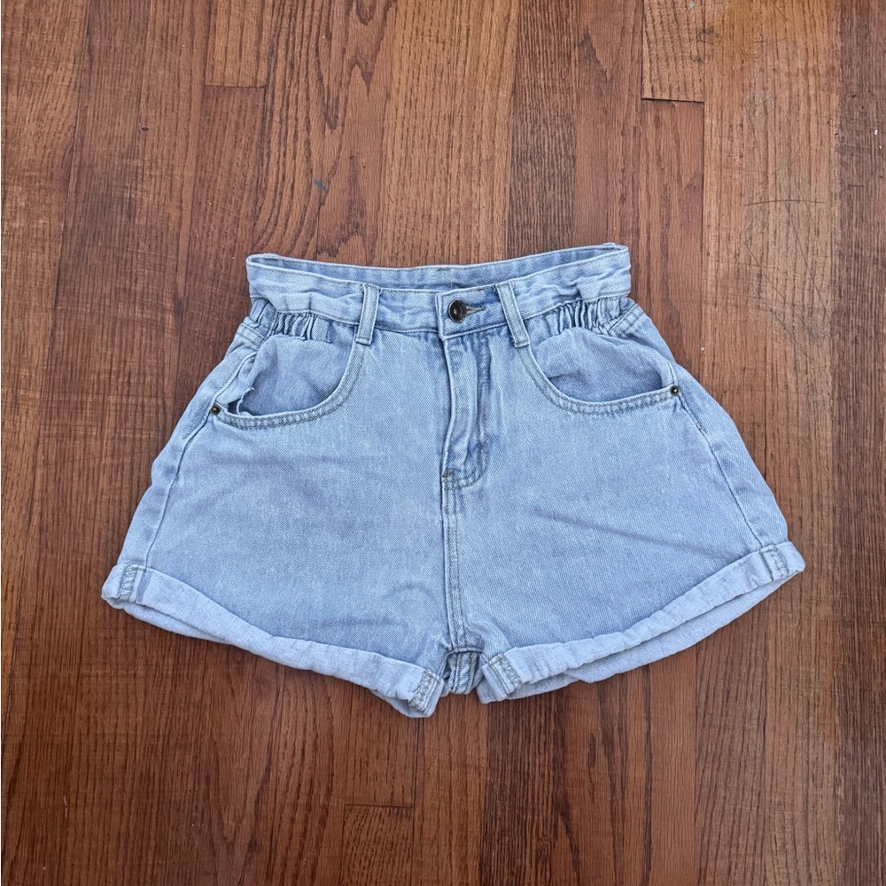 Light Wash Denim Mom Shorts